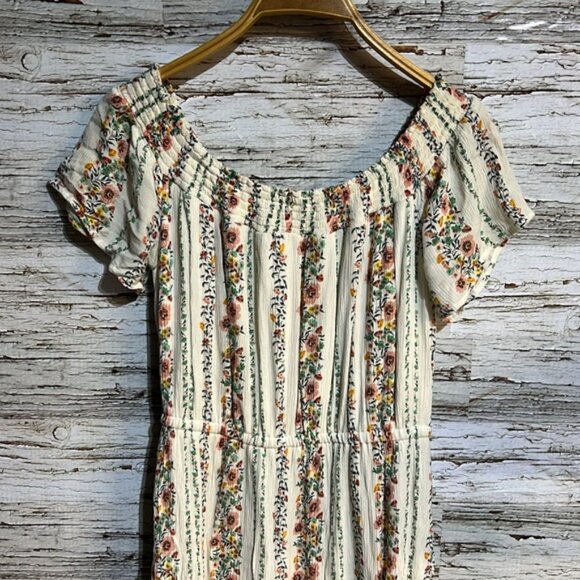 Old Navy Floral Striped Dress - White and Multicolor - Picture 5 of 6